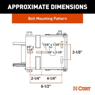 CURT 8-pack 2.5K hand-crank brake winches with 10.6 inch handle, heavy-duty lifting