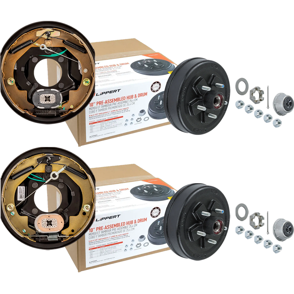 Lippert 3,500 lb Self-Adjusting Electric Trailer Brakes and Pre-Greased Hubs