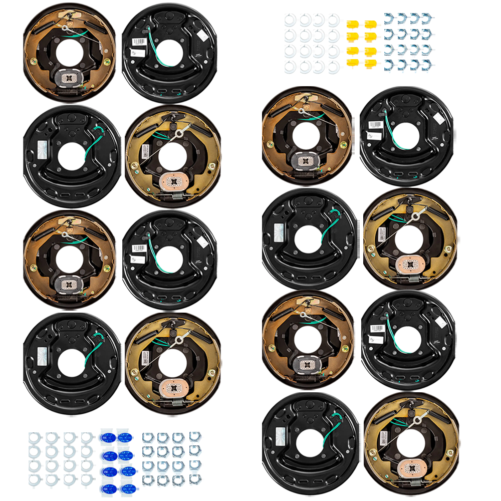 Lippert quad-axle 3,500-lb self-adjusting electric brake and 10-inch drum hub kit 5-on-4.5 pattern compatible with Dexter Alko Rockwell