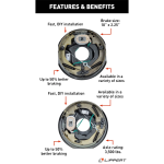 Lippert 3,500 lb Self-Adjusting Electric Trailer Brakes and Pre-Greased Hubs
