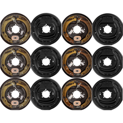 Lippert 6-Pack (3-Pair) 12'' x 2'' Forward Self-Adjusting Electric Trailer Brake Assemblies for Triple Axle (5,200-7,000 lb) – Replaces Dexter, Al-Ko, Rockwell & Quality Axles – 1-Year Warranty