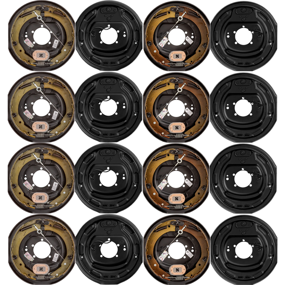 Lippert 12‑inch self‑adjusting brake and threaded hybrid hub‑drum kit, 7K/8K quad‑axle, 8‑on‑6.5 pattern, Dexter compatible