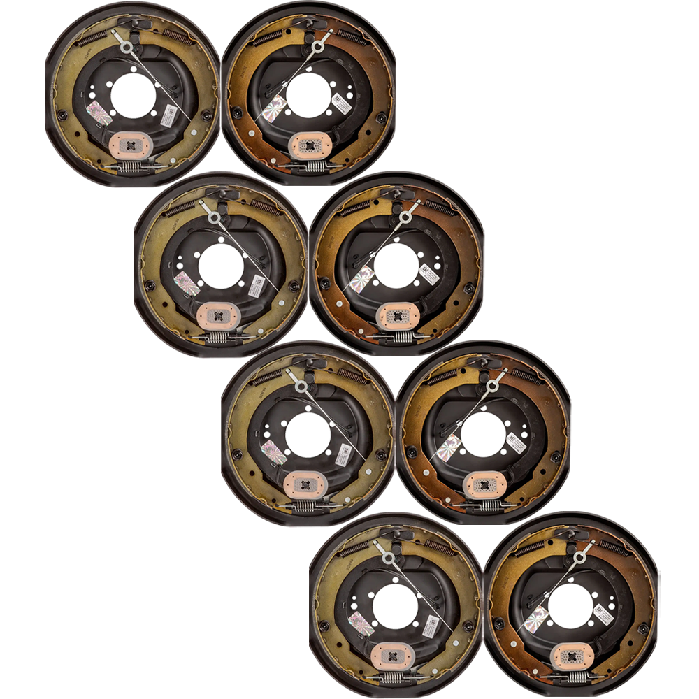 Lippert 12‑inch self‑adjusting brake and threaded hybrid hub‑drum kit, 7K/8K quad‑axle, 8‑on‑6.5 pattern, Dexter compatible
