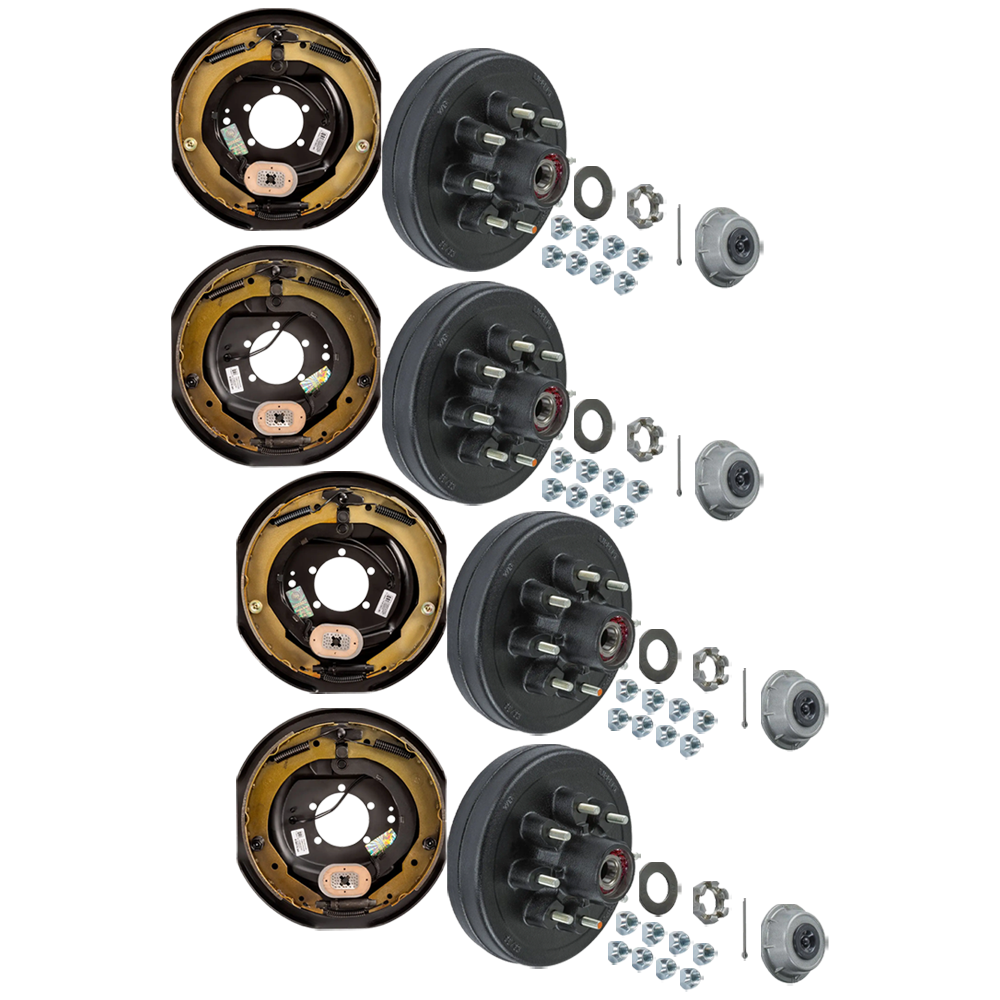 Lippert 12x2 Electric Brake & Pre-Greased 8 on 6.5 Hub Kit for 5,200–7,000 lb Tandem Axles