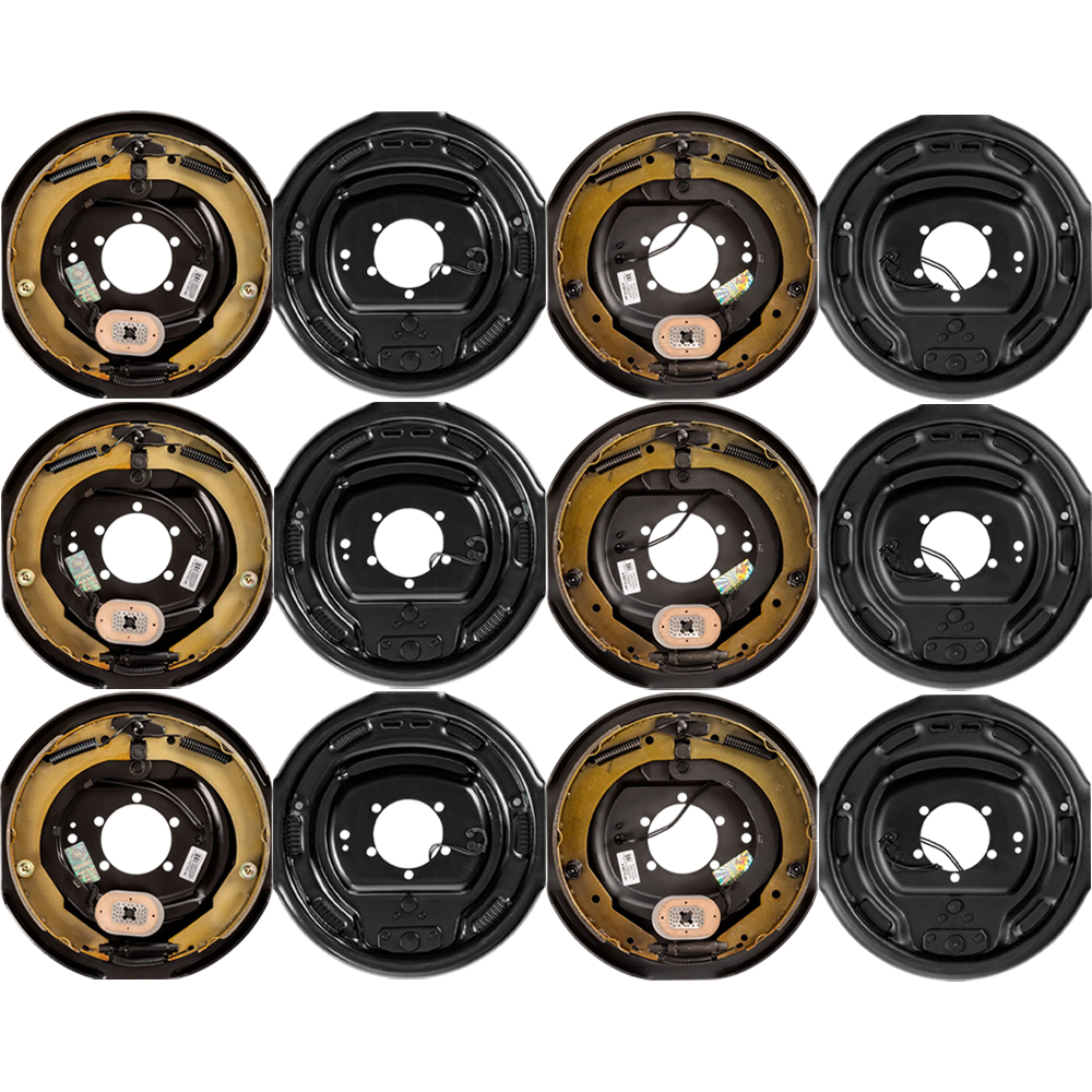 Lippert 6-pack 12 x 2 inch electric trailer brake assemblies for triple axle, replaces Dexter