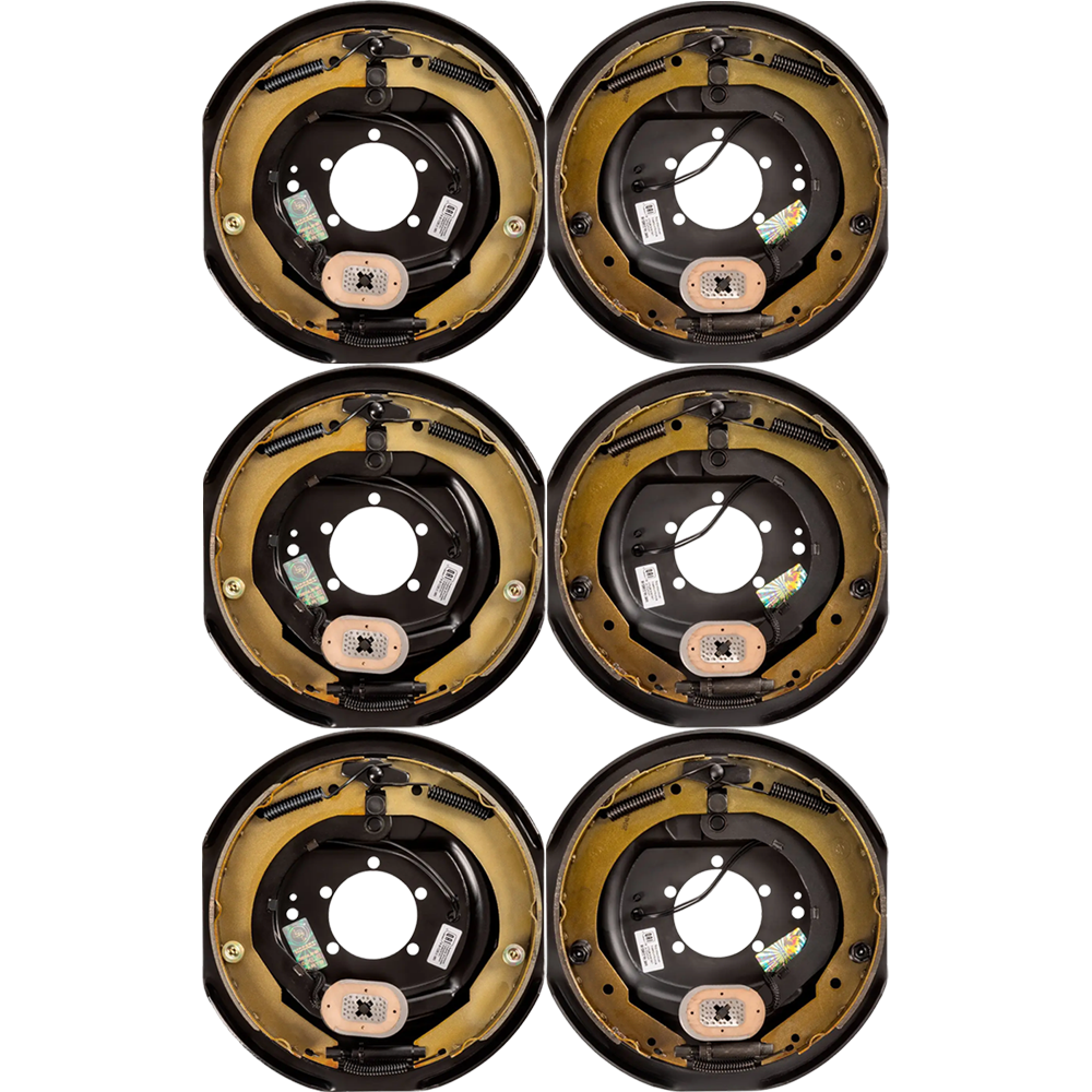 Lippert 6-pack 12 x 2 inch electric trailer brake assemblies for triple axle, replaces Dexter