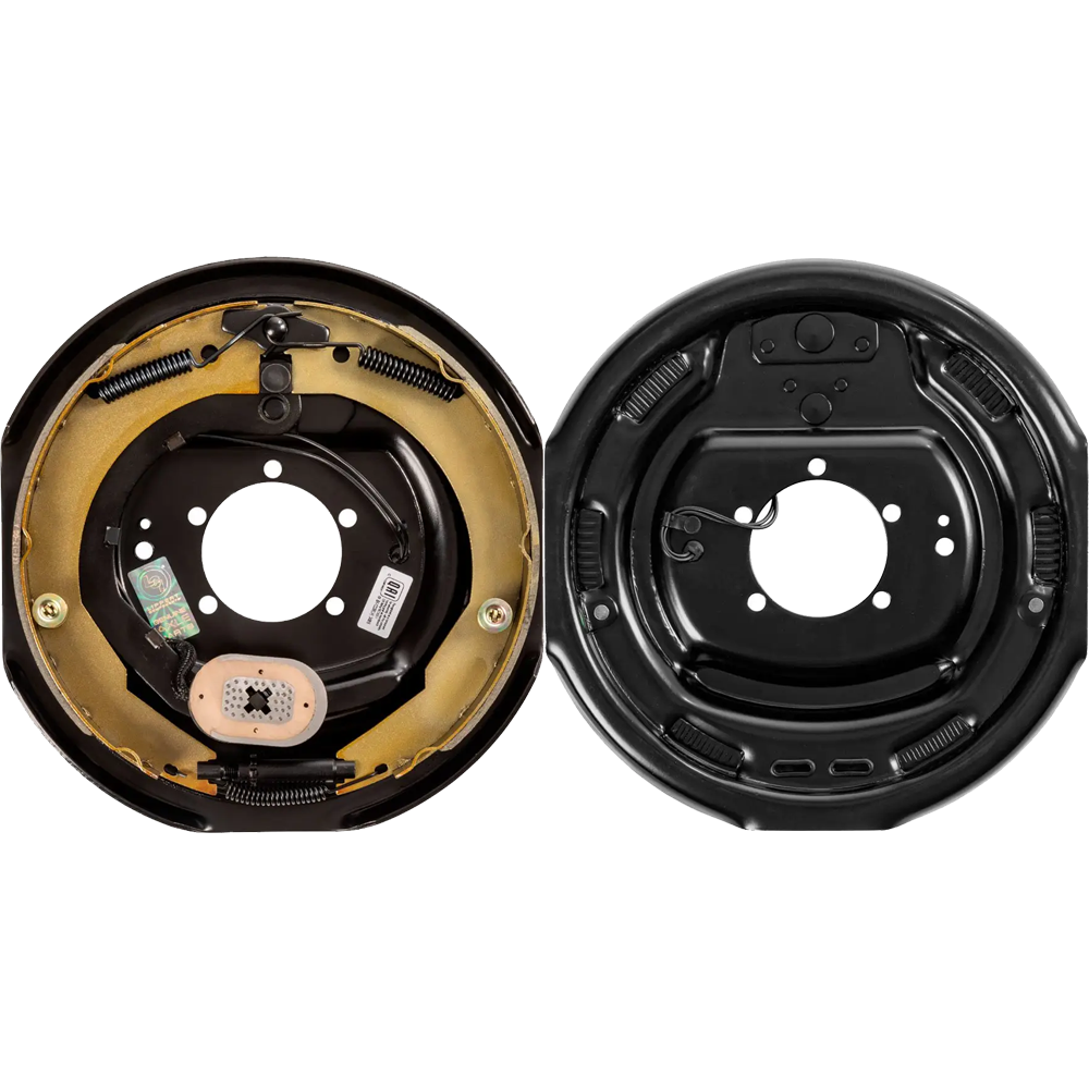 Lippert 12‑inch manual LH trailer brake assembly with 8‑on‑6.5 hub drum, 9/16‑inch studs – 7,000‑lb axle kit, Dexter / Alko compatible