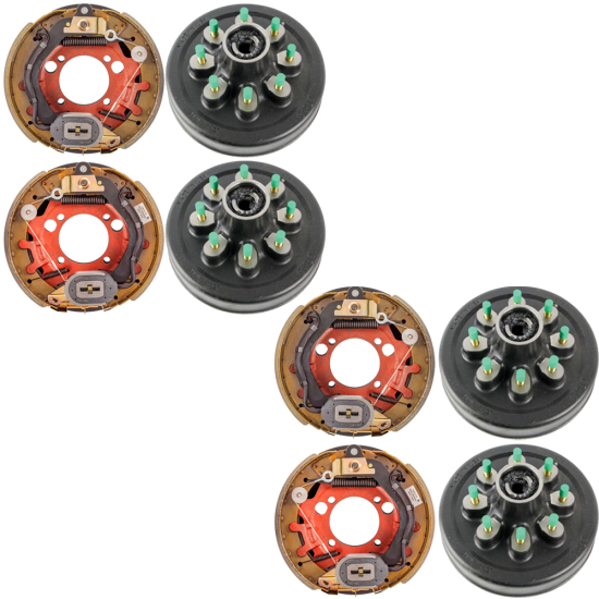 Lippert 8K tandem-axle electric brake assemblies & threaded hubs kit 12.25 × 3.38 – Dexter compatible