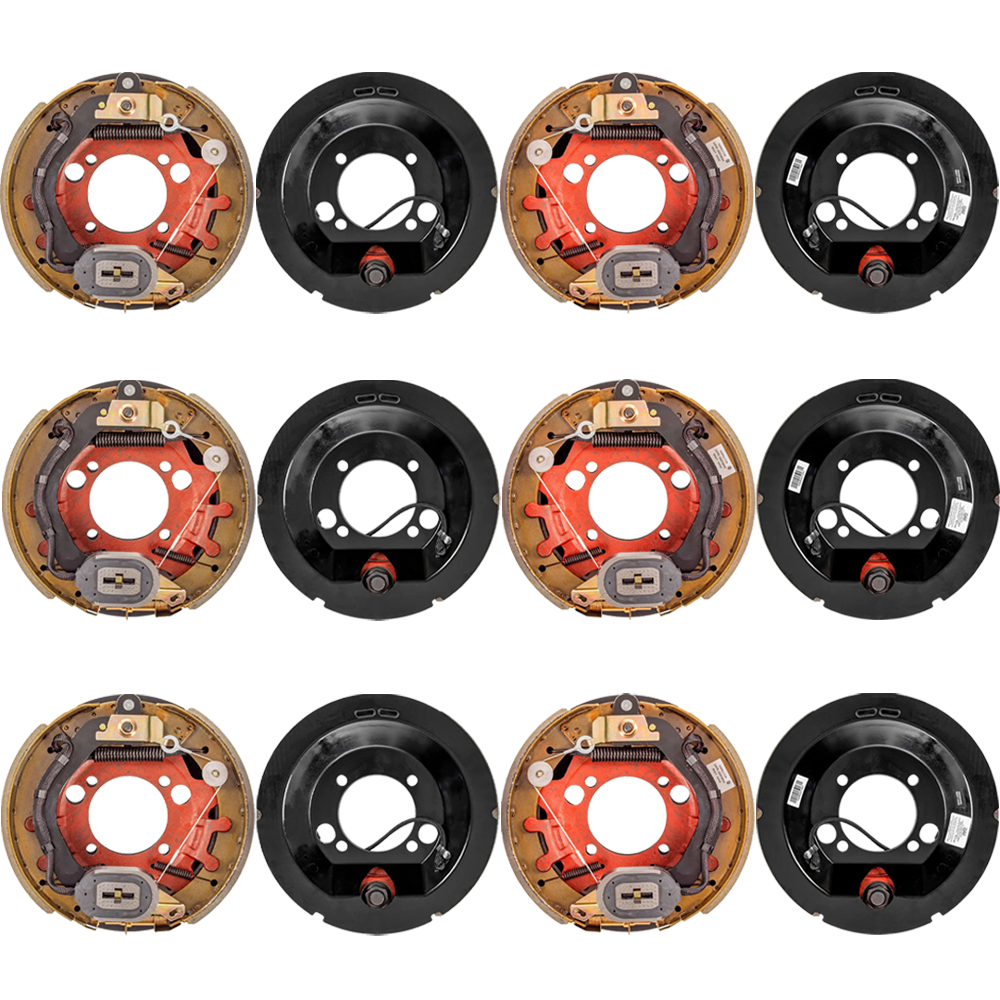 Lippert 8K triple‑axle 12.25×3.38 electric brakes & 8‑on‑6.5 threaded hub kit Dexter Alko Rockwell