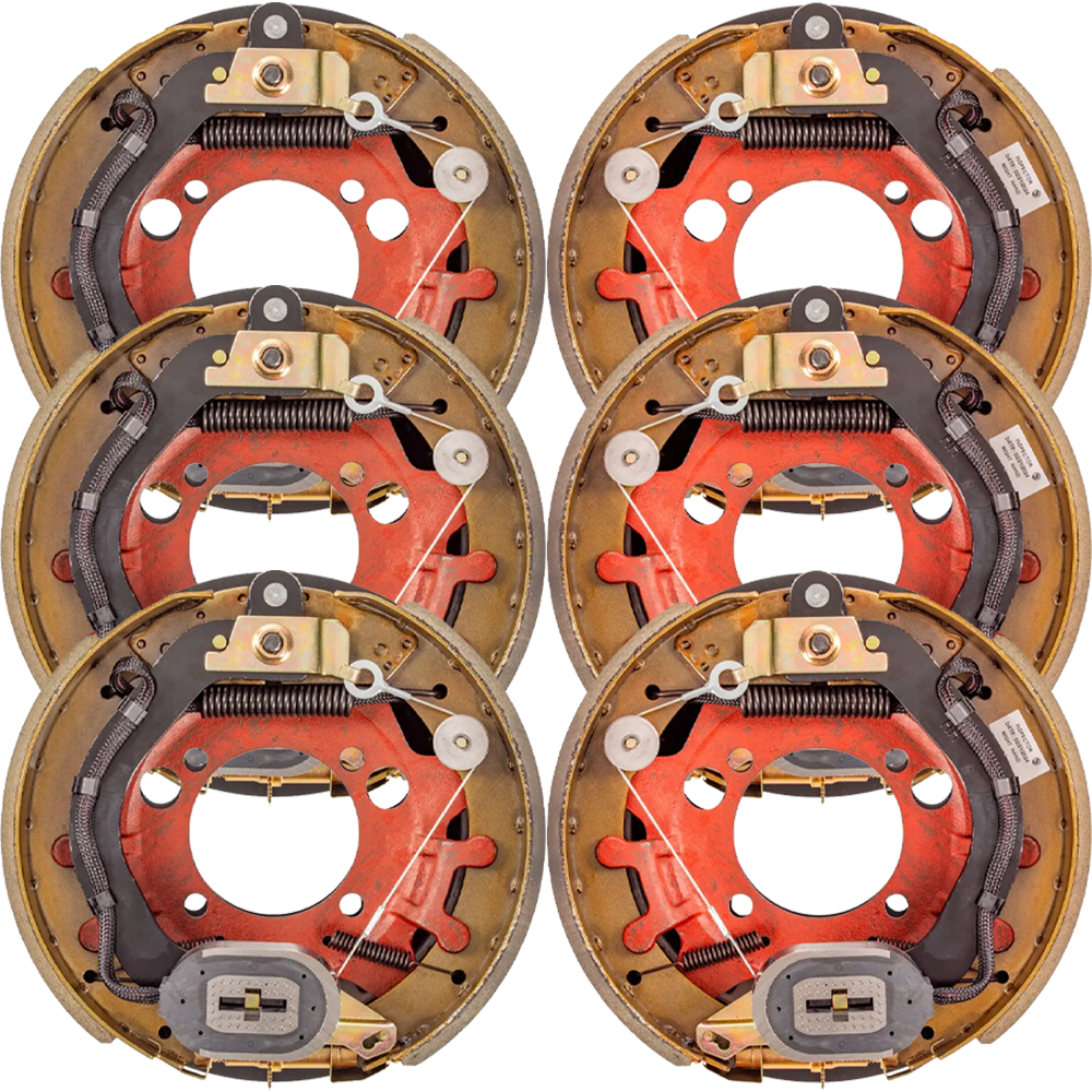 Lippert 8K triple‑axle 12.25×3.38 electric brakes & 8‑on‑6.5 threaded hub kit Dexter Alko Rockwell