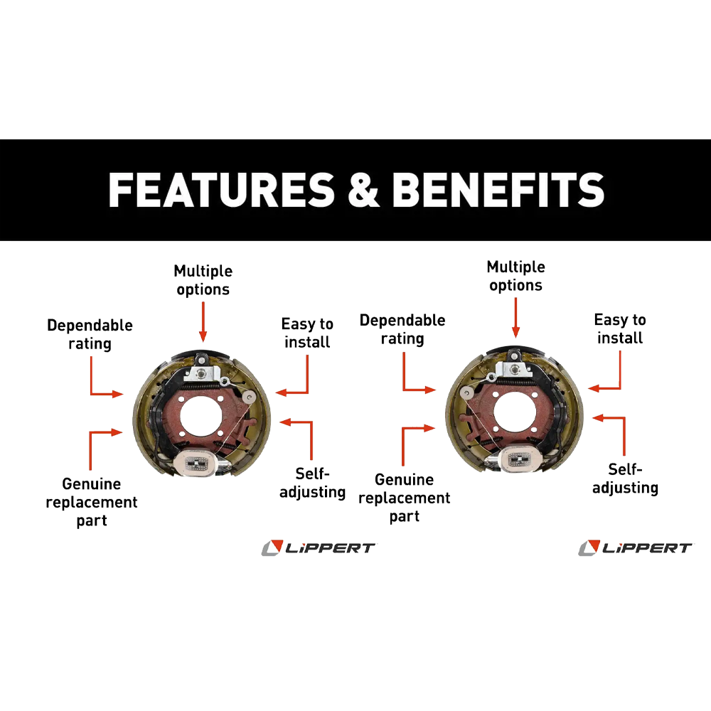 Lippert 12.25 x 3.38 Electric Trailer Brake 8K Axle 4-Pack