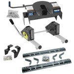 Reese Dual Jaw 20K Fifth Wheel Trailer Hitch w/ Round Tube Slider and Rails For 03-12 Dodge Ram 2500 3500 10-13 RAM 2500 3500 Truck Base Rail Kit 5th Wheel Brackets Hardware