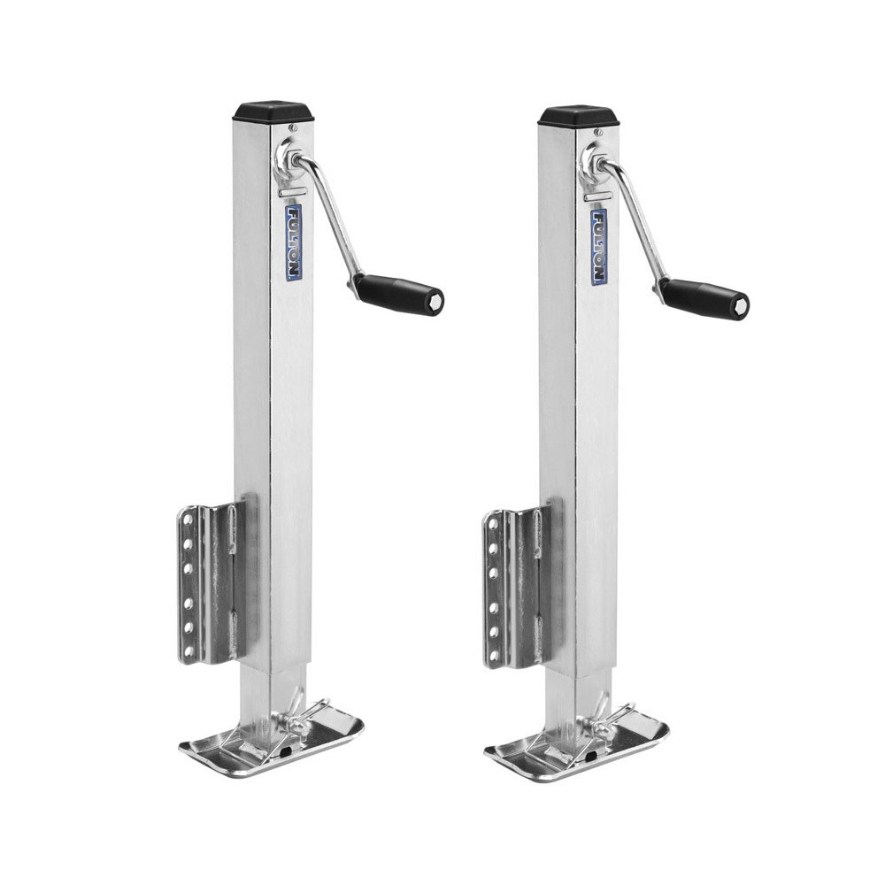 Fulton 2-Pack 2.5K Fixed Mount Trailer Jacks with Drop Leg and 28" Lift