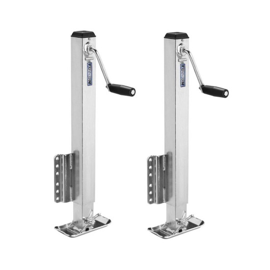 Fulton 2-Pack 2.5K Fixed Mount Trailer Jacks with Drop Leg and 28" Lift