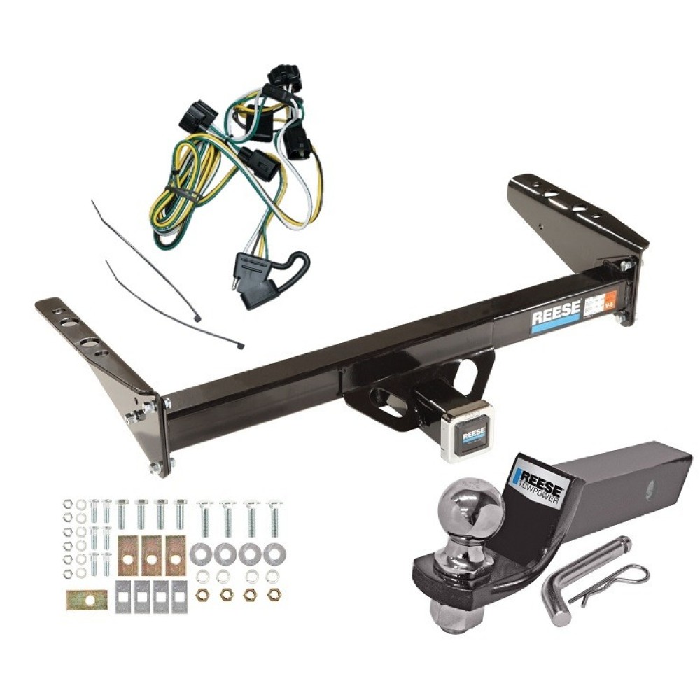 Custom Fit Trailer Hitch Wiring Harness (Plug & Play) 2" Drop Ball-Mount w/ Pin/Clip 2" Chrome Ball Installation Hardware Installation Instructions 36047 118329 21536 Reese Trailer Tow Hitch 95-03 Dodge Dakota Complete Package Wiring and 2& Reese Trailer Tow Hitch For 95-03 Dodge Dakota Complete Package w/ Wiring and 2" Ball