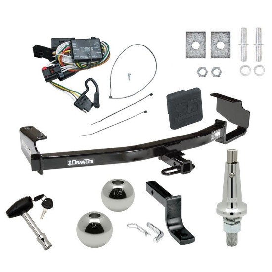 Custom Fit Trailer Hitch Draw-Bar w/ Pin/Clip Wiring Harness (Plug & Play) Interchangeable 2" & 1-7/8" Ball Security Lock Pin Rubber Hitch Plug Cover Installation Hardware Installation Instructions 362960 118334 63802 580407 2211 Draw-T Trailer Tow Hitch For 96-00 Chrysler Dodge Plymouth Town & Country Grand Caravan Voyager Ultimate Package w/ Wiring Draw Bar Kit Interchange 2" 1-7/8" Ball Lock and Cover