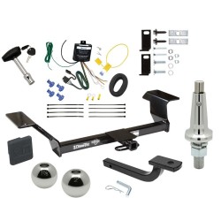 Trailer Tow Hitch For 00-05 Buick LeSabre Pontiac Bonneville 01-03 Oldsmobile Aurora Ultimate Package w/ Wiring Draw Bar Kit Interchange 2" 1-7/8" Ball Lock and Cover