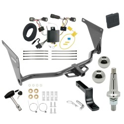 Trailer Tow Hitch For 17-18 Ford Escape All Styles Class 2 Ultimate Package w/ Wiring Draw Bar Kit Interchange 2" 1-7/8" Ball Lock and Cover