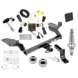 Trailer Tow Hitch For 13-16 Ford Escape Ultimate Package w/ Wiring Draw Bar Kit Interchange 2" 1-7/8" Ball Lock and Cover