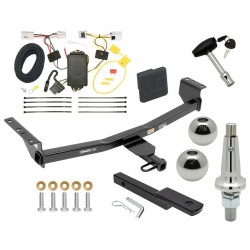 Trailer Tow Hitch For 08-20 Nissan Rogue Class 2 Ultimate Package w/ Wiring Draw Bar Kit Interchange 2" 1-7/8" Ball Lock and Cover