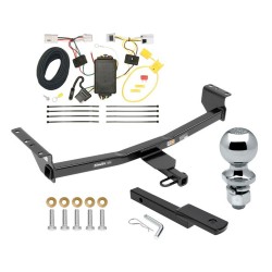 Trailer Tow Hitch For 08-20 Nissan Rogue Class 2 Complete Package w/ Wiring Draw Bar Kit and 2" Ball