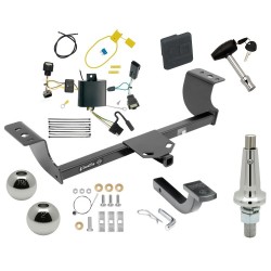 Trailer Tow Hitch For 15-23 Dodge Charger Class 2 Ultimate Package w/ Wiring Draw Bar Kit Interchange 2" 1-7/8" Ball Lock and Cover