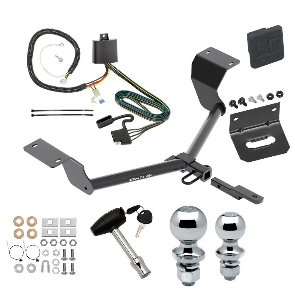 Custom Fit Trailer Hitch Draw-Bar w/ Pin/Clip Wiring Harness (Plug & Play) 1-7/8" and 2" Chrome Ball Security Lock Pin Rubber Hitch Plug Cover 4-Flat Mounting Bracket Installation Hardware Installation Instructions 365970 118741 580407 2211 Ultimate Tow Package For 17-24 Honda CR-V Trailer Hitch w/ Wiring Draw-Bar Dual 2" and 1-7/8" Ball Lock Bracket Cover 1-1/4" Receiver
