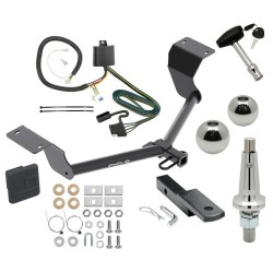 Trailer Tow Hitch For 17-24 Honda CR-V Except Hybrid Class 2 Ultimate Package w/ Wiring Draw Bar Kit Interchange 2" 1-7/8" Ball Lock and Cover