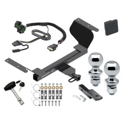 Trailer Tow Hitch For 18-24 Chevrolet Equinox GMC Terrain Except Diesel Deluxe Package Wiring 2" and 1-7/8" Ball and Lock