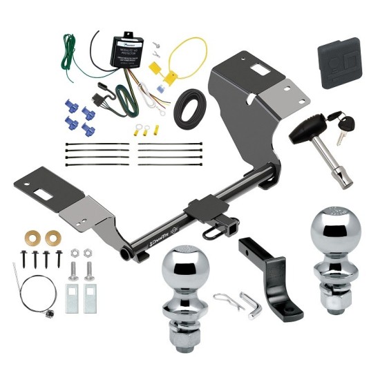 Custom Fit Trailer Hitch Draw-Bar w/ Pin/Clip Wiring Harness (Requires Splicing) 1-7/8" and 2" Chrome Ball Security Lock Pin Rubber Hitch Plug Cover Installation Hardware Installation Instructions 366430 119148 63820 63810 580407 2211 Draw-Tite Trailer Tow Hitch For 19-23 Lexus ES350 ES300h Deluxe Package Wiring 2" and 1-7/8" Ball and Lock