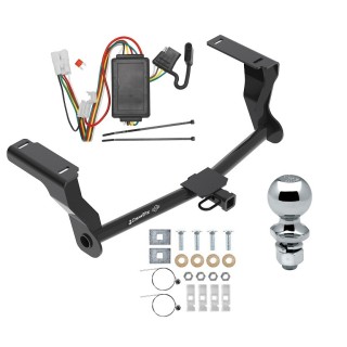 Trailer Tow Hitch For 16-24 Subaru Crosstrek Except Hybrid Complete Package w/ Wiring Kit and 2" Chrome Ball