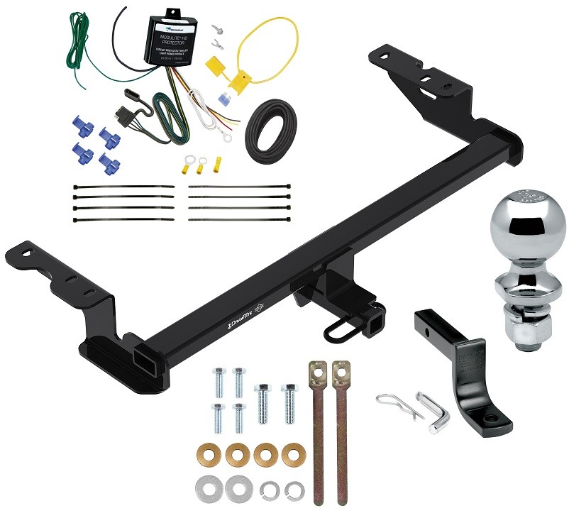 Trailer Tow Hitch For 18 22 Ford EcoSport Class 2 Complete Package w Wiring Draw Bar Kit and 2 Ball TrailerJacks