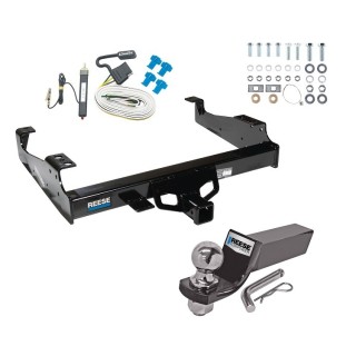 Custom Fit Trailer Hitch Wiring Harness (Requires Splicing) 2" Drop Ball-Mount w/ Pin/Clip 2" Chrome Ball Installation Hardware Installation Instructions 37088 20252 21536 Reese Trailer Tow Hitch 99-23 F-450 F-550 99-00 F-350 Super Duty Cab and Reese Trailer Tow Hitch For 99-23 F-450 F-550 99-00 F-350 Super Duty Cab and Chassis Complete Package w/ Wiring and 2" Ball