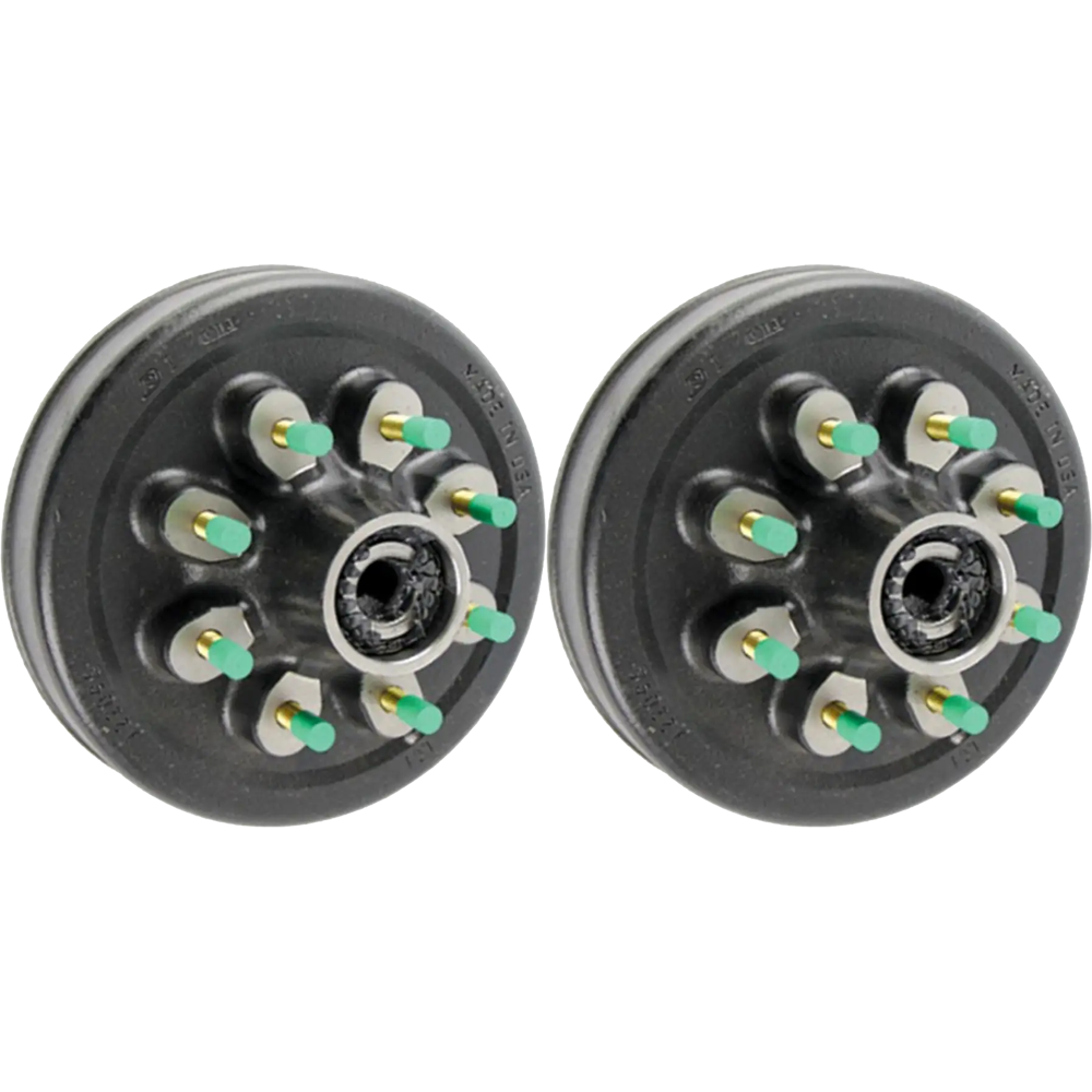 Lippert 8K threaded hybrid trailer brake hub pair, 8-on-6.5 bolt pattern, oil-bath, Dexter & Al-Ko compatible