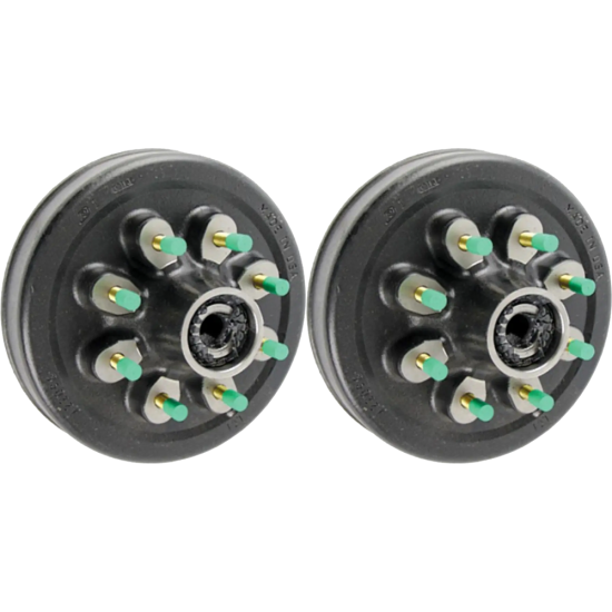 Lippert 8K threaded hybrid trailer brake hub pair, 8-on-6.5 bolt pattern, oil-bath, Dexter & Al-Ko compatible