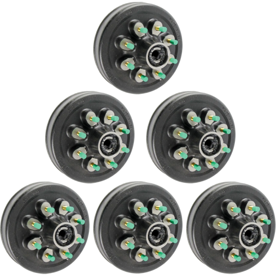 Lippert 8K Threaded Hybrid Trailer Brake Hub Kit, 8 on 6.5, 9/16 studs, oil-bath, Dexter/Al-Ko/Rockwell compatible, 6-pack