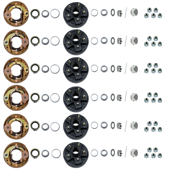 Lippert Triple-Axle 7 Inch x 1.25 Inch 2,200-lb Electric Brake and Hub Kit
