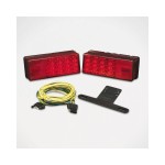 Wesbar LED Trailer Taillight Kit - Pair (Left & Right), 3x8 Low Profile, Over 80 Inch, Waterproof, Red Lens, 407540