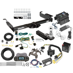 Class 5 2" Receiver Hitch For 03-24 Chevy Express GMC Savana Van w/ Tekonsha Prodigy P3 Trailer Brake Control 7-Way RV Wiring Breakaway Battery Charger Complete System 2-5/16" Tow Ball