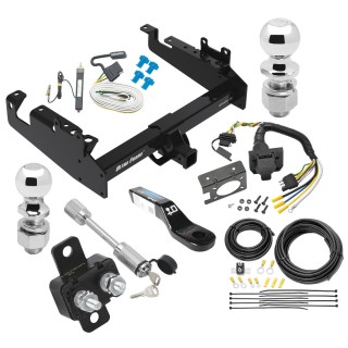 Trailer Tow Hitch For 19-24 Ford F-350 F-450 F-550 Cab and Chassis w/ w/ 7-Way Wiring Kit 2-5/16" and 2" Ball 8.5" Long 2" Drop Draw Bar and Towing Lock Trailer Tow Hitch For 19-24 Ford F-350 F-450 F-550 Cab and Chassis w/ w/ 7-Way Wiring Kit 2-5/16" and 2" Ball 8.5" Long 2" Drop Draw Bar and Towing Lock
