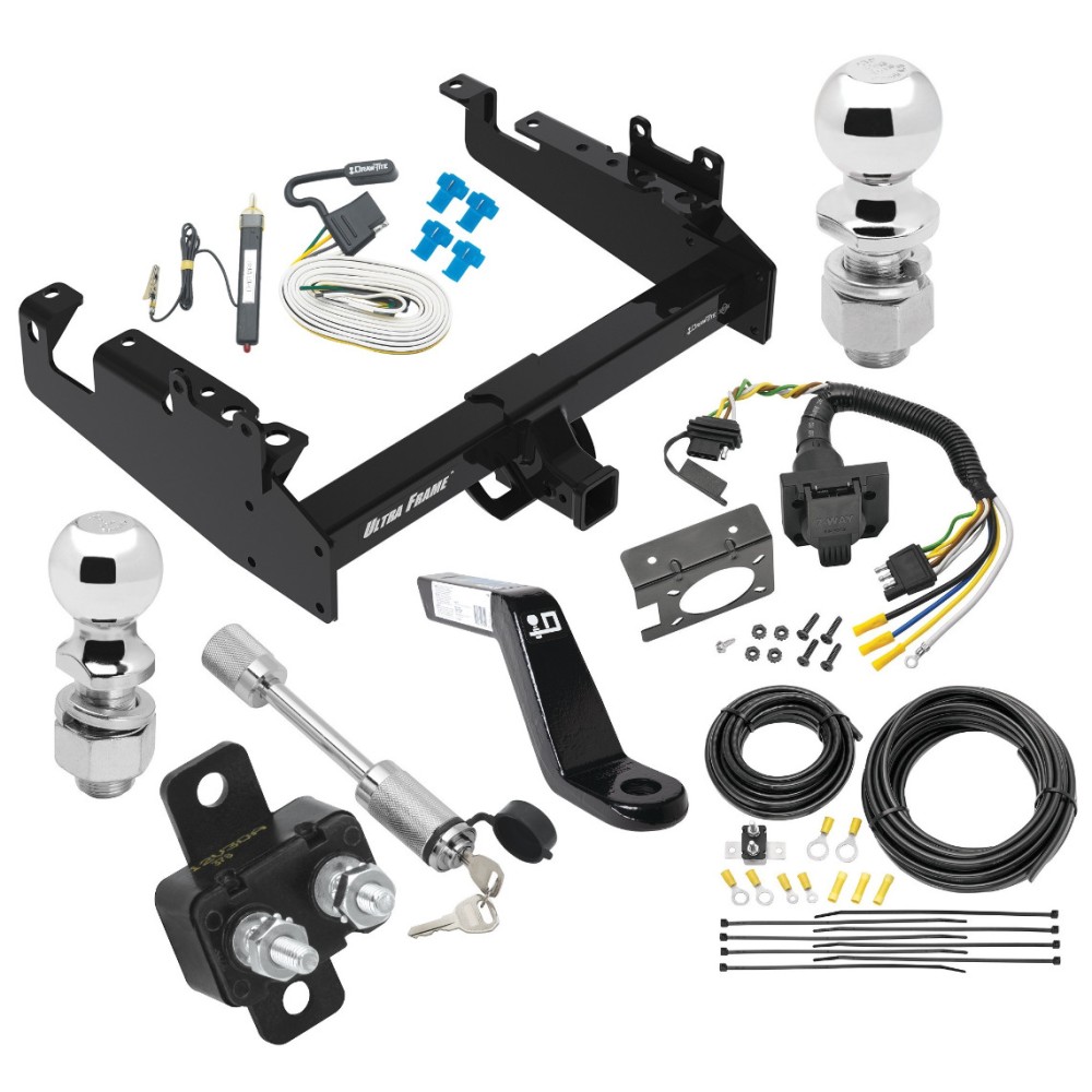 Trailer Tow Hitch For 19-24 Ford F-350 F-450 F-550 Cab and Chassis w/ w/ 7-Way Wiring Kit 2-5/16" and 2" Ball 10.25" Long 6" Drop Draw Bar and Towing Lock Trailer Tow Hitch For 19-24 Ford F-350 F-450 F-550 Cab and Chassis w/ w/ 7-Way Wiring Kit 2-5/16" and 2" Ball 10.25" Long 6" Drop Draw Bar and Towing Lock