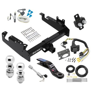 Custom Fit Trailer Hitch7-Way Wiring Harness (Requires Splicing)3" Drop Ball Mount2-5/16" and 2" Chrome Ball Dogbone Style Towing LockInstallation Hardware Installation Instructions 41953 20252 85343 20506 7012A 45322 63840 63830 63252 Dr Trailer Tow Hitch For 19-23 Ford F-350 F-450 F-550 Cab and Chassis w/ w/ 7-Way Wiring Kit 2-5/16" and 2" Ball 10" Long 3" Drop Draw Bar and Towing Lock
