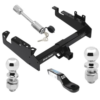 Trailer Tow Hitch For 19-24 Ford F-350 F-450 F-550 Cab and Chassis w/ 2-5/16" and 2" Ball 8.5" Long 2" Drop Draw Bar and Towing Lock