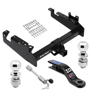 Trailer Tow Hitch For 19-23 Ford F-350 F-450 F-550 Cab and Chassis w/ 2-5/16" and 2" Ball 10" Long 3" Drop Draw Bar and Towing Lock