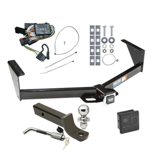 Custom Fit Trailer Hitch Wiring Harness (Plug & Play) 2" Drop Ball-Mount w/ Locking Pin/Clip 2" Chrome Ball Rubber Hitch Plug Cover Installation Hardware Installation Instructions 44006 118334 7005111 7010 Reese Trailer Tow Hitch 96-00 Chry Reese Trailer Tow Hitch For 96-00 Chrysler Town Country Dodge Grand Caravan Deluxe Package Wiring 2" Ball Mount and Lock