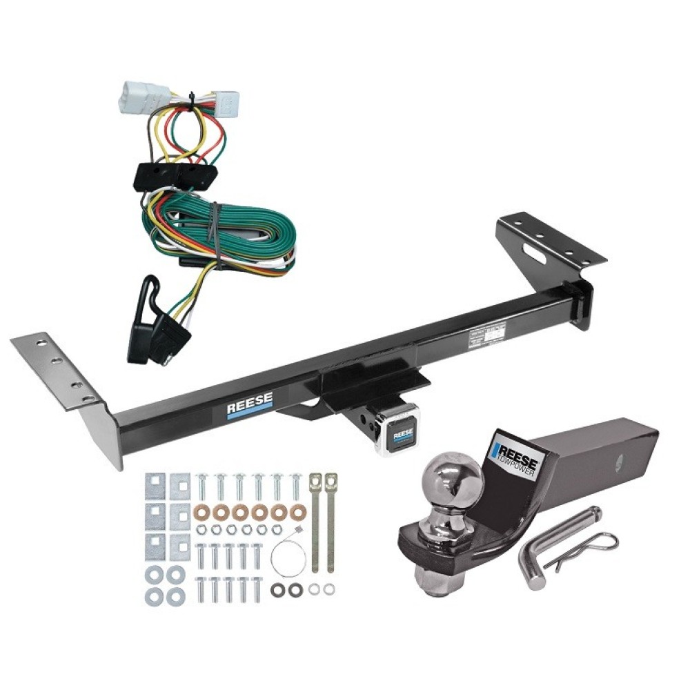 Custom Fit Trailer Hitch Wiring Harness (Plug & Play) 2" Drop Ball-Mount w/ Pin/Clip 2" Chrome Ball Installation Hardware Installation Instructions 44088 118354 21536 Reese Trailer Tow Hitch 97-01 Jeep Cherokee Complete Package Wiring and 2 Reese Trailer Tow Hitch For 97-01 Jeep Cherokee Complete Package w/ Wiring and 2" Ball
