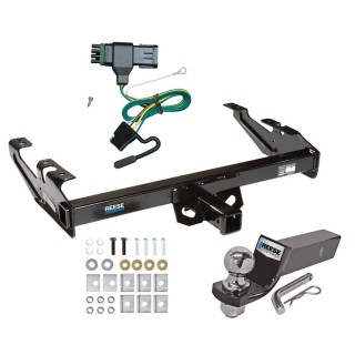 Custom Fit Trailer Hitch Wiring Harness (Plug & Play) 2" Drop Ball-Mount w/ Pin/Clip 2" Chrome Ball Installation Hardware Installation Instructions 44105 118315 21536 Reese Trailer Tow Hitch 88-00 Chevy GMC C1500 C2500 C3500 K1500 K2500 K35 Reese Trailer Tow Hitch For 88-00 Chevy GMC C1500 C2500 C3500 K1500 K2500 K3500 PKG w/ Wiring and 2" Ball