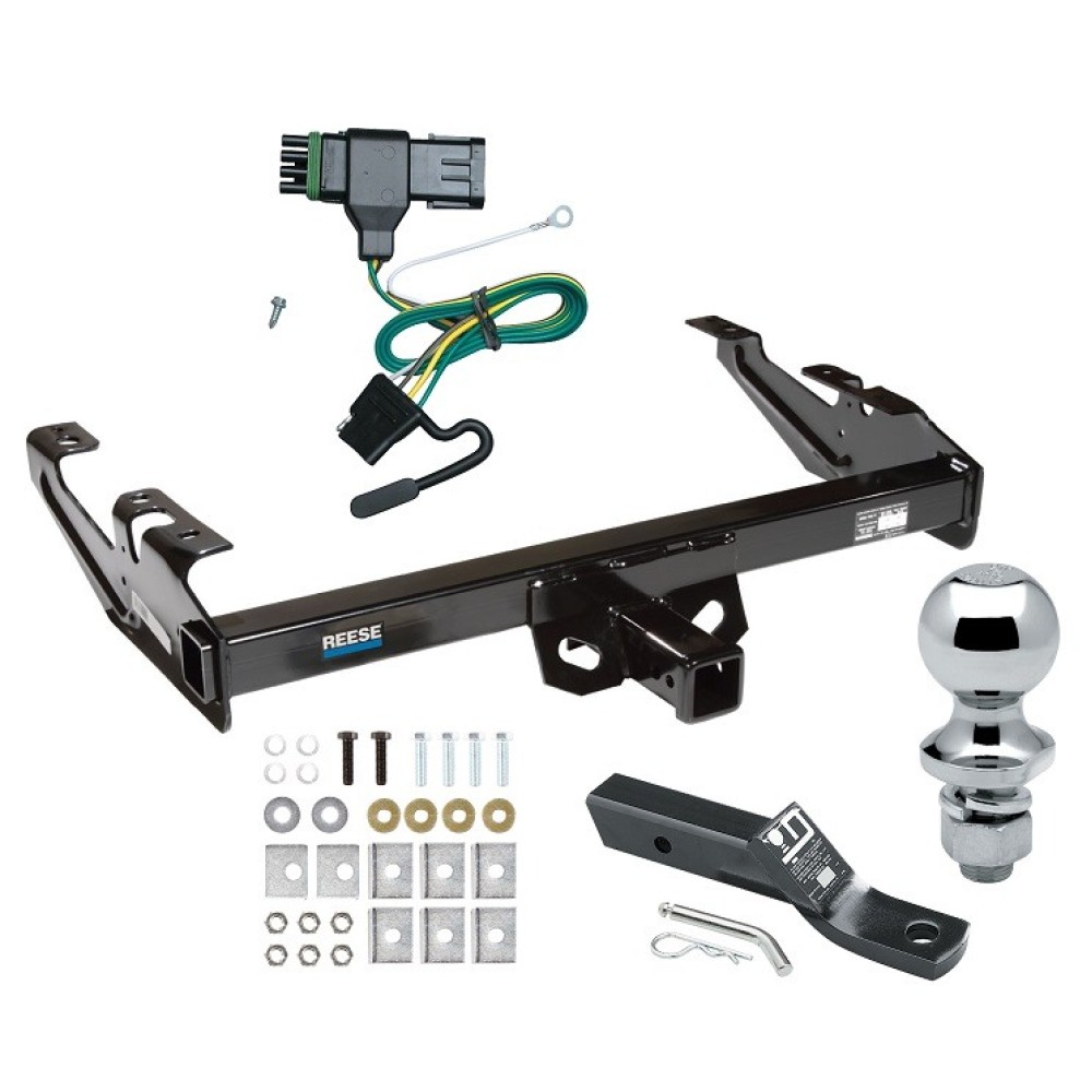 Custom Fit Trailer Hitch Wiring Harness (Plug & Play) 2" Drop Ball-Mount w/ Pin/Clip 1-7/8" Chrome Ball Installation Hardware Installation Instructions 44105 118315 23 63816 Reese Trailer Tow Hitch 88-00 Chevy GMC C1500 C2500 C3500 K1500 K2 Reese Trailer Tow Hitch For 88-00 Chevy GMC C1500 C2500 C3500 K1500 K2500 K3500 PKG w/ Wiring and 1-7/8" Ball