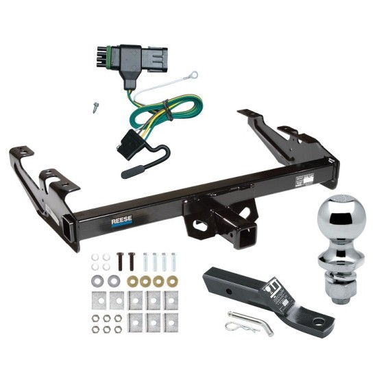 Custom Fit Trailer Hitch Wiring Harness (Plug & Play) 2" Drop Ball-Mount w/ Pin/Clip 1-7/8" Chrome Ball Installation Hardware Installation Instructions 44105 118315 23 63816 Reese Trailer Tow Hitch 88-00 Chevy GMC C1500 C2500 C3500 K1500 K2 Reese Trailer Tow Hitch For 88-00 Chevy GMC C1500 C2500 C3500 K1500 K2500 K3500 PKG w/ Wiring and 1-7/8" Ball