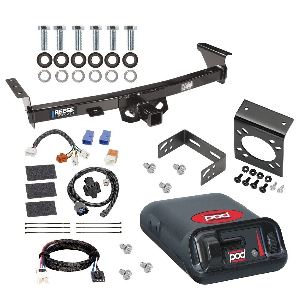 For 2005-2024 Nissan Frontier Trailer Hitch Tow PKG w/ Pro Series POD Brake Control + Plug & Play BC Adapter + 7-Way RV Wiring By Reese Towpower